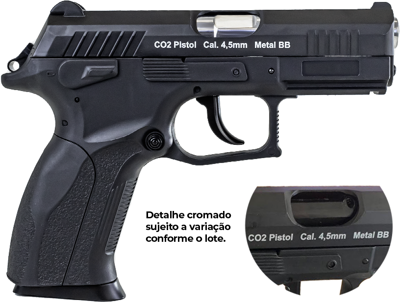 Imagem 2 de 4 de Revólver Pressão M701 Co2 Preto Full Metal 4.5mm Completo